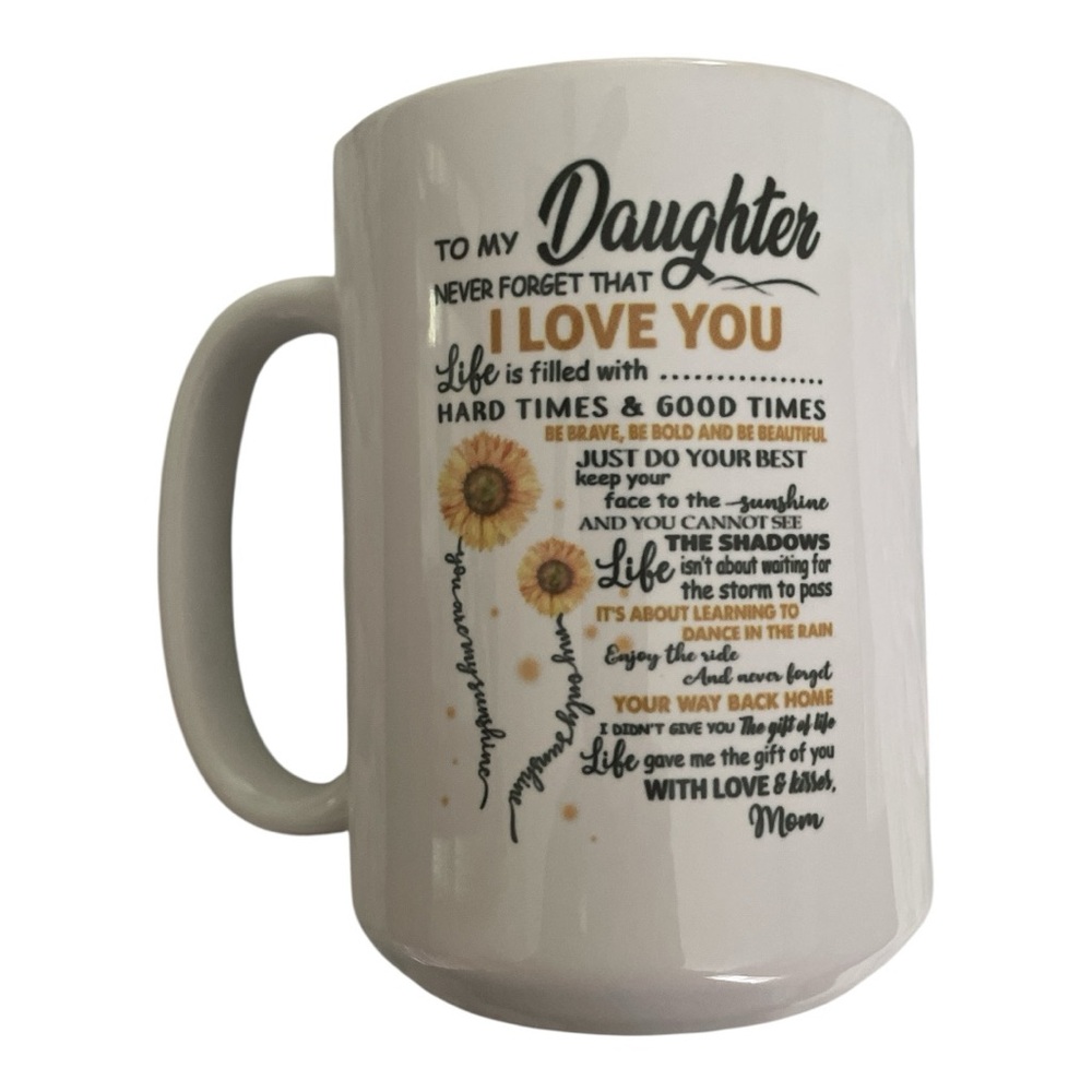 NWOT Inspirational Sunflower Mug for Daughter